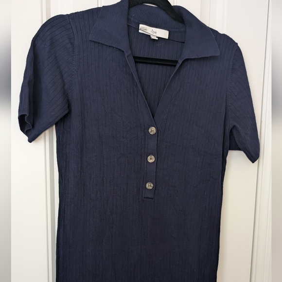 NWOT Ripe Navy Ribbed Polo Dress M - Picture 3 of 7